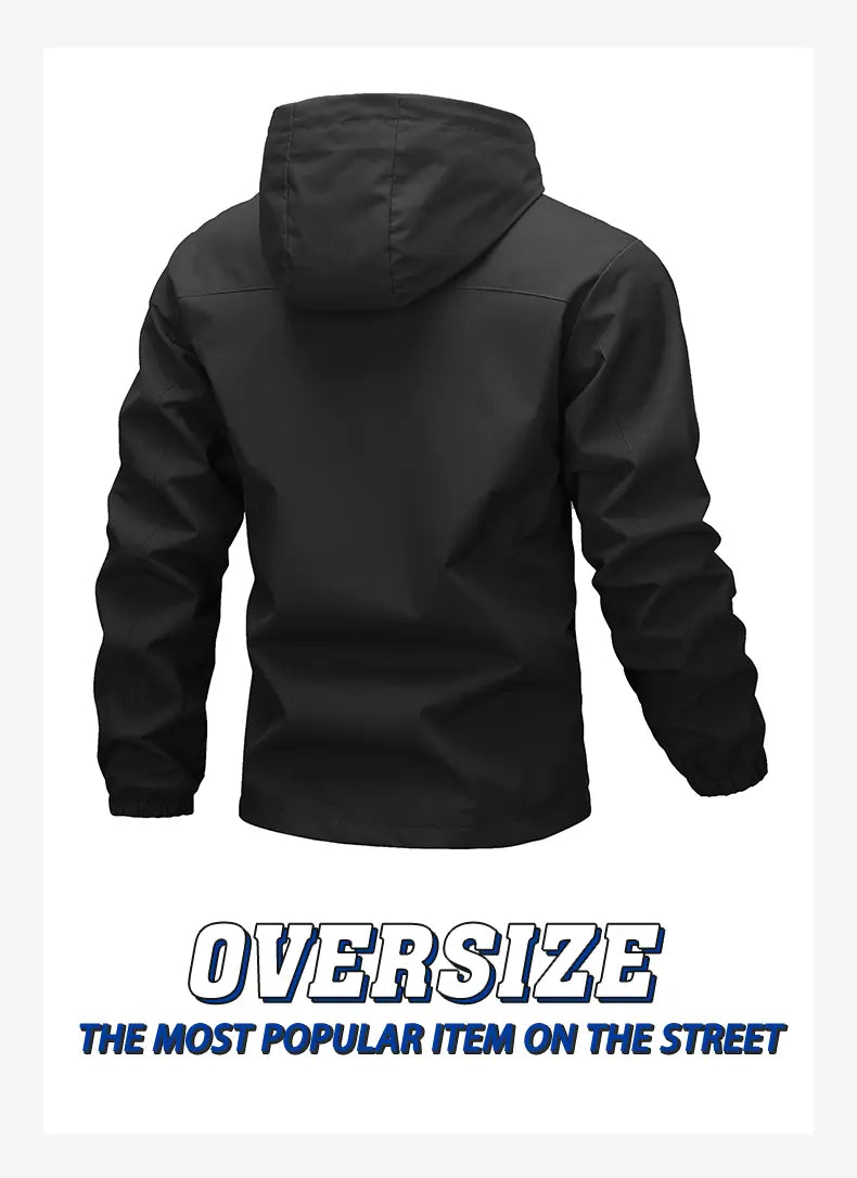 Men's casual hooded jacket, fashionable multi-purpose outdoor casual windproof and waterproof jacket with adjustable hat design, waterproof and wear-resistant surface design, suitable for daily commuting, cycling, park camping, clock in time, suit...