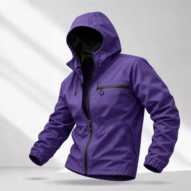 Men’s American-Style Outdoor Functional Lake Green Hooded Jacket | Lightweight Windproof Waterproof Casual Jacket, Stylish Men’s Jacket