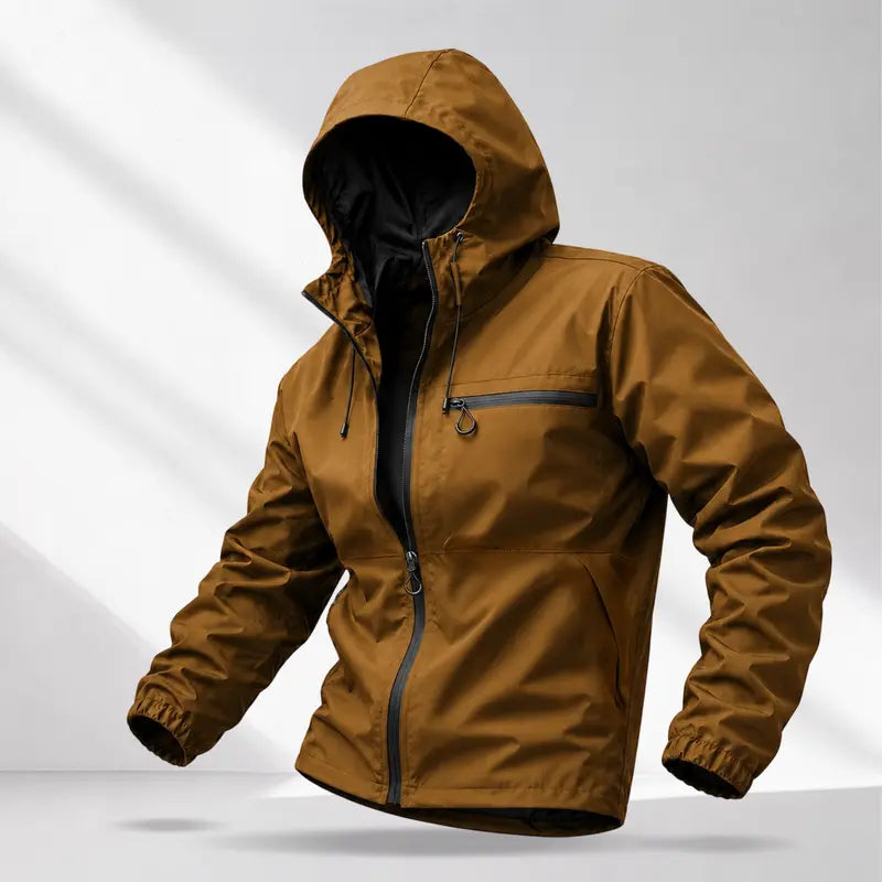 Men’s American-Style Outdoor Functional Lake Green Hooded Jacket | Lightweight Windproof Waterproof Casual Jacket, Stylish Men’s Jacket