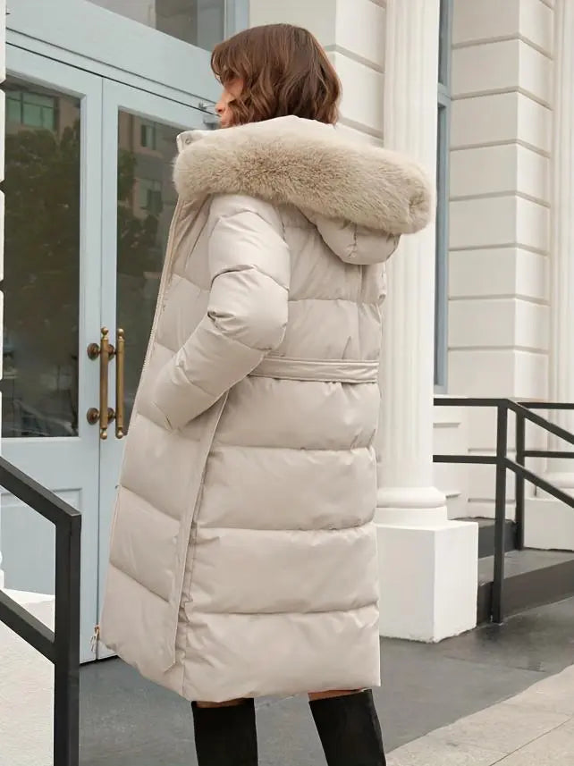 Autumn And Winter New Large Long-Sleeved Fashion Solid Color Hooded Coat White Duck Down Jacket Autumn And Winter Coat Warm Coat Autumn And Winter New Coat Women'S Down Jacket Women'S Autumn And Winter Coat Women'S Autumn And Winter Jacket Autumn an