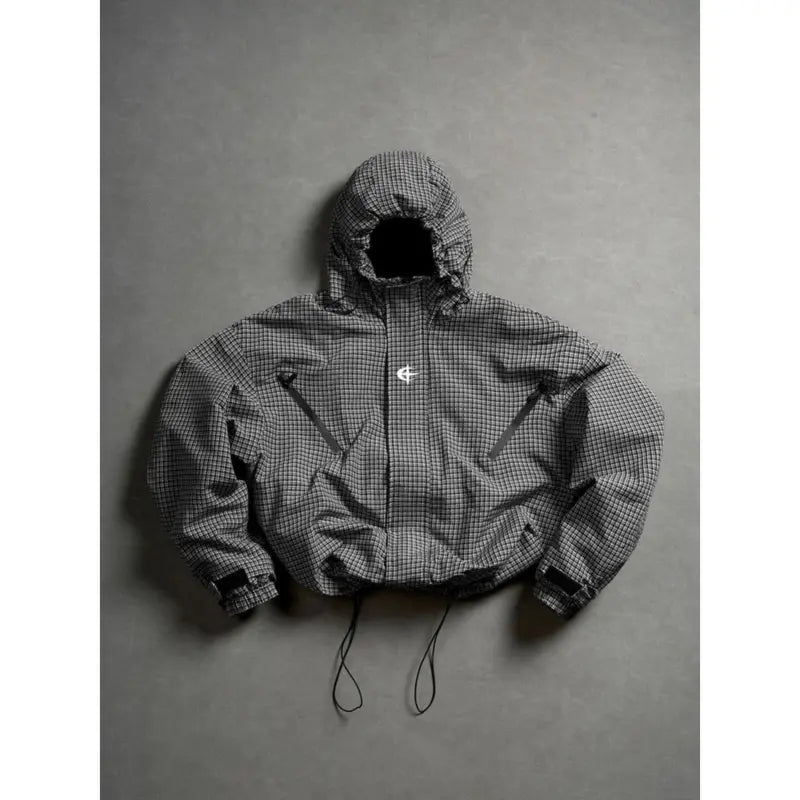Men's Lightweight Hooded Windbreaker Coat - Khaki Menswear Tops, Stylish Sports Outerwear for Casual Athletic Running & Hiking