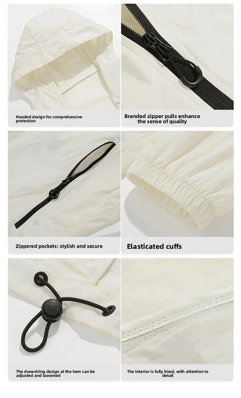 2026 Summer Hooded Sunscreen Clothing Skin Clothes Men's Summer Ultra Thin Breathable Outdoor Fishing Skin Windbreaker Fishing Sunscreen Coat