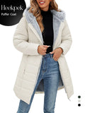 【Restock】HEEKPEK Women's Hooded Long Sleeve Medium Length Down Jacket - Jackets for Women, Windproof Shell, Waterproof Coat, Slim Fit Ski Coat for Daily Commutes, Basic Style Casual Top #outdoorfun