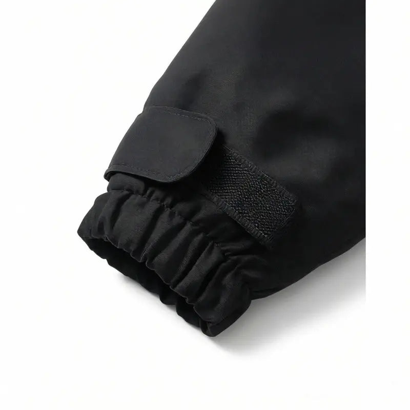 Men's Polyester Lightweight Windproof Hooded Rain Jacket - Men's Clothing Zip-Front Track Jacket, Water-Resistant Breathable Black Outdoor Wear with Adjustable Hood for Running, Hiking