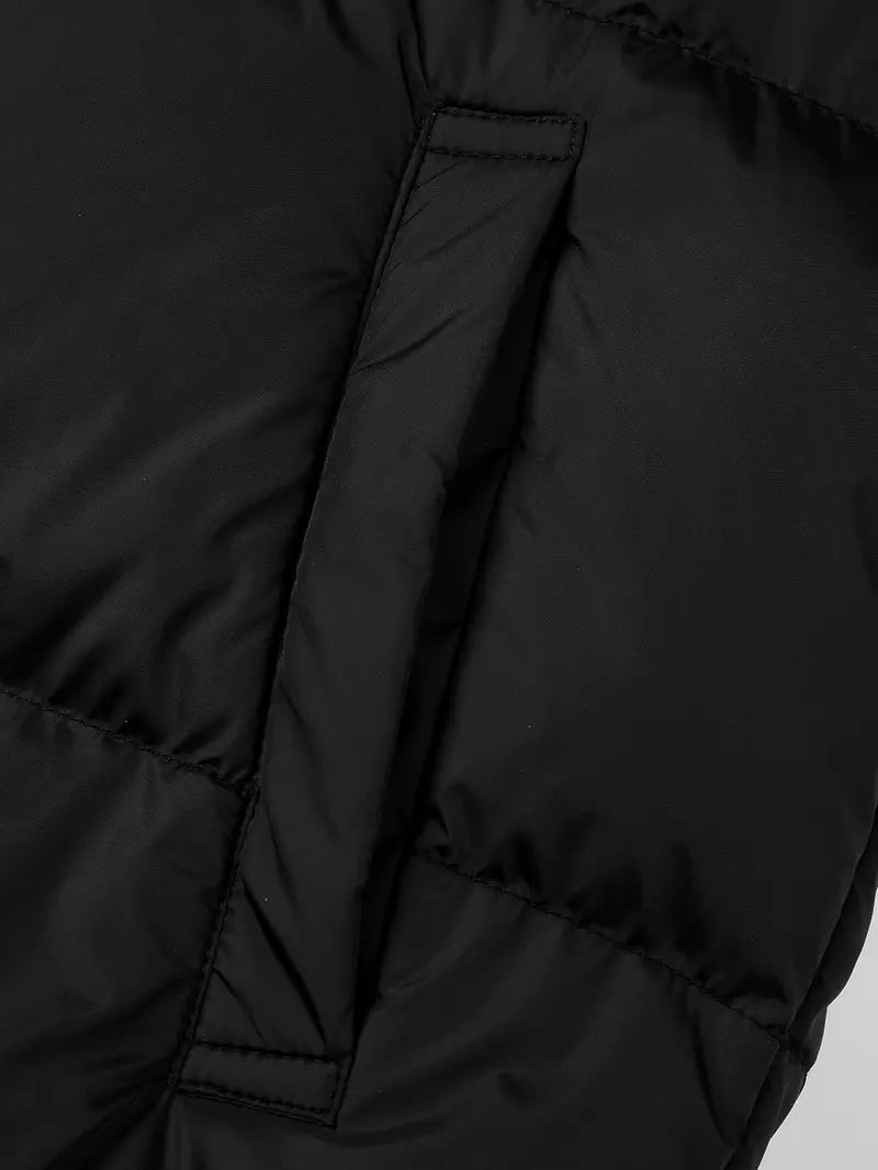 URMCZ Men's Regular-Fit Thick Warm Hooded Puffer Coat - Zip-Up, Long-Sleeve, Fitted, Outer Layer Style Keep Warm Real & Faux Fur Jacket, Padded Extra Coverage Winter Outerwear with Pocket, Casual Menswear for Oktoberfest, Beige/Black Boyfriend-Sty...