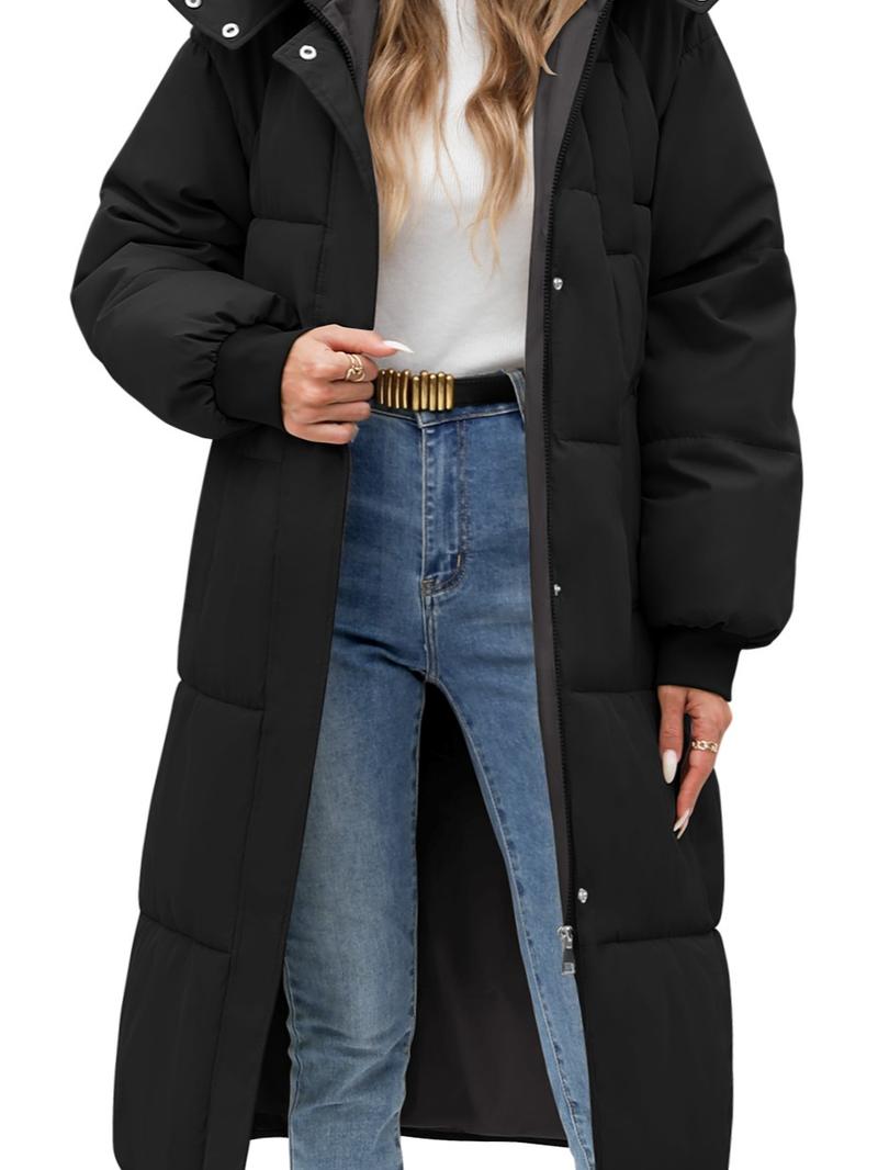 【Restocked】HEEKPEK Women's Fashion Puffer Coat, Cozy Quilted Long-Sleeve Zip-Up Hooded Thick Warm Parka with Pockets, Winter Casual Outerwear for Women