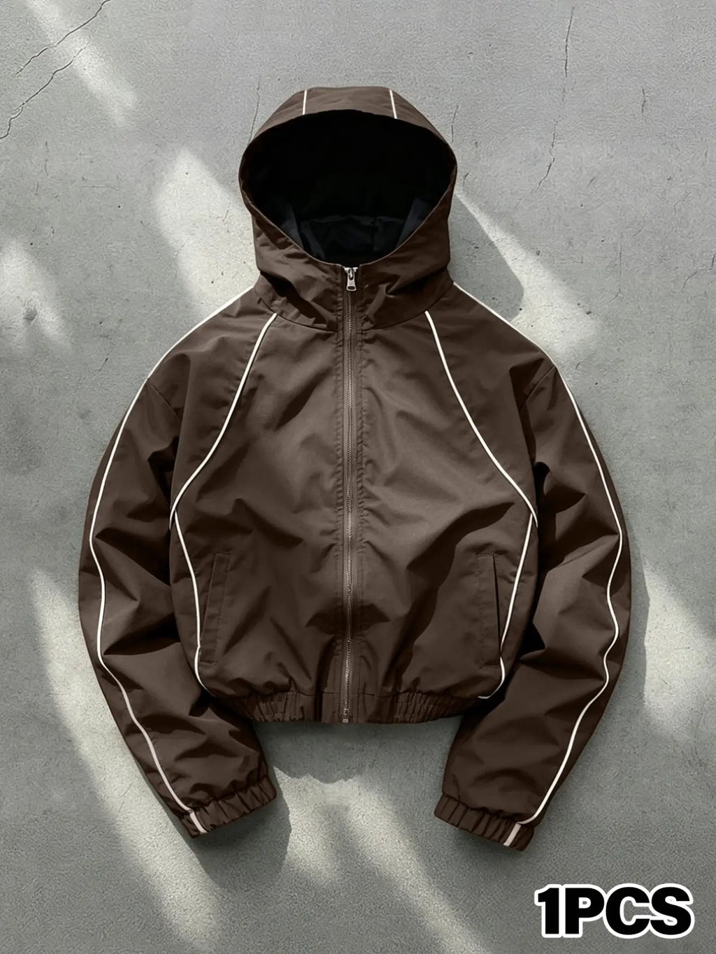 Men's Hooded, Long Sleeve Casual Style, Wind-Resistant Wrinkle-Free Fabric, Bright Color, All Seasons, Daily Wear, Night Run, Shopping, Coats, Street Casual Jacket