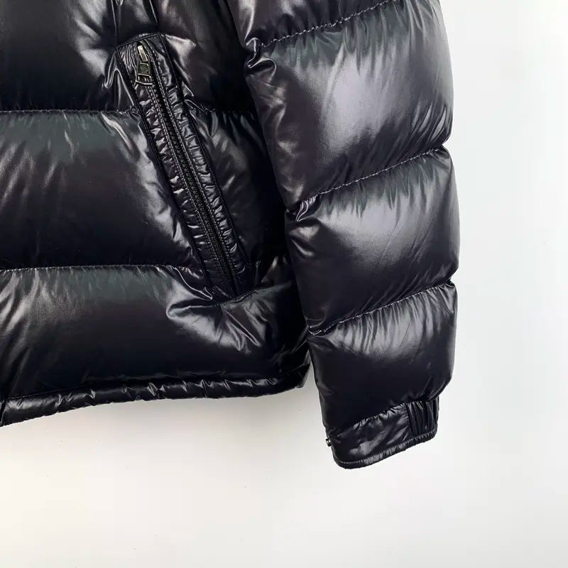 RDLT— Moncler Maya Black Logo Hooded Down Jacket Size 5