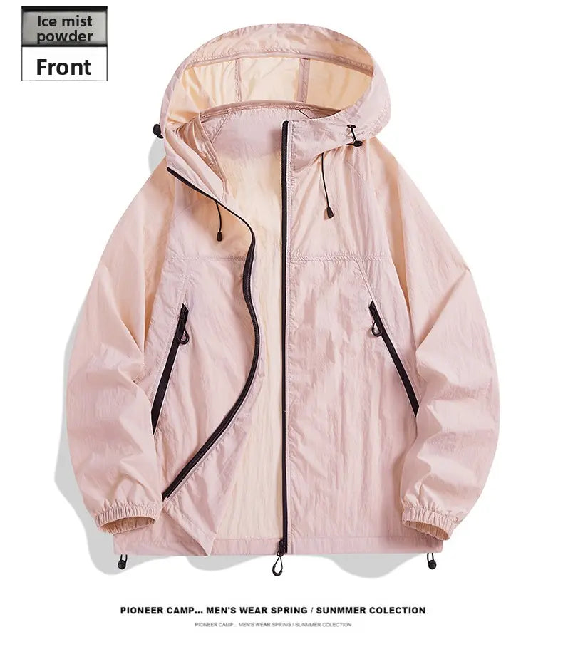 2026 Summer Hooded Sunscreen Clothing Skin Clothes Men's Summer Ultra Thin Breathable Outdoor Fishing Skin Windbreaker Fishing Sunscreen Coat