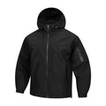 Men's Plain Block Color Hooded Windbreaker Jackets - Medium-Length Waterproof Zip-Up Rain Shell, Adjustable Hood & Cuffs, Multiple Zipper Pockets, Lightweight Menswear for Hiking, Long Sleeve Light Outdoor Casual Top