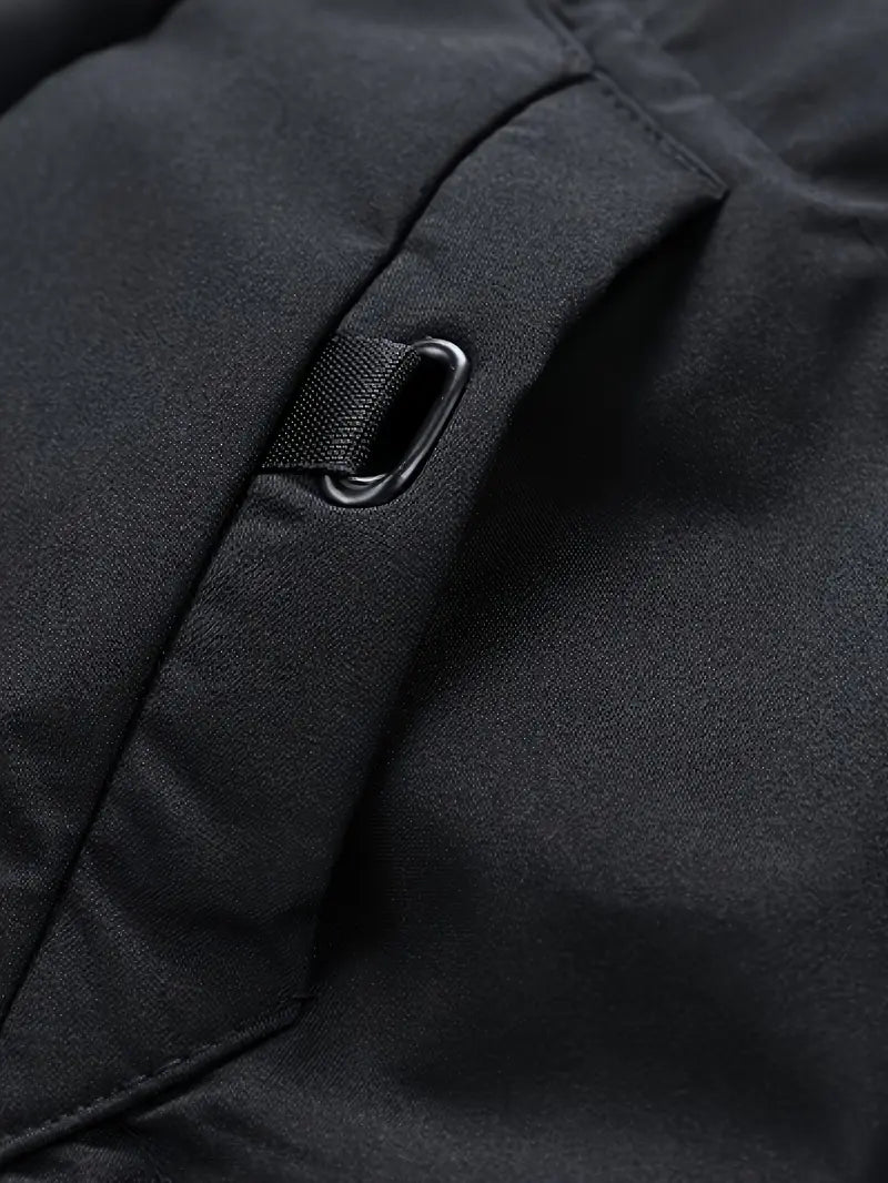 Men's Thick Winter Warm Coat Plus Size Cold Weather Jacket with Hood Long Sleeve Front Button Design Suitable for Extreme Cold Daily & Formal Occasions Durable Winter Clothing Winter Jackets Cold Weather Coats Hooded Casual Coats Black Loose Cotton