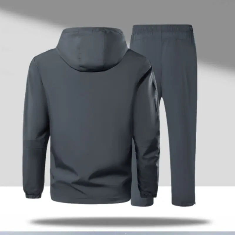 Men’s Unisex 2 Piece Sporty Clothing Set Hooded Long Sleeve Jacket & Below the Ankle Long Pants, Adjustable Hood, Breathable Wind Fabric, Elastic Cuffs, Lightweight Drawstring, All Seasons, for Sport Lover Lifestyle Hiking