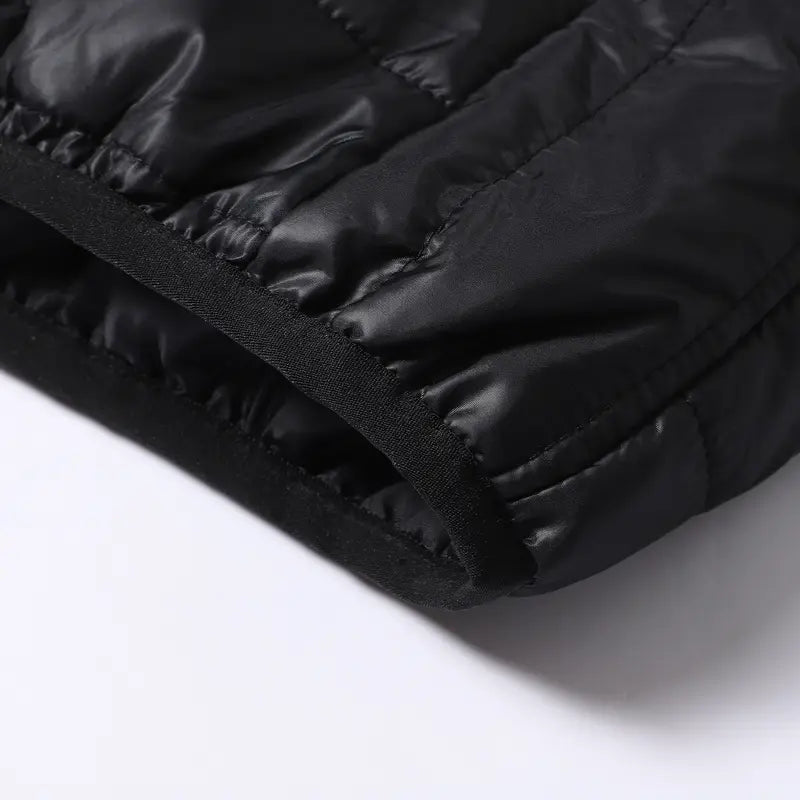 Men's Hooded Puffer Coat - Menswear Longsleeve Plain Retro Top, Fitted Zippered Fleece-Lined Lightweight Warm Winter Parka with Pockets for Outdoor Ski, Casual Outfits