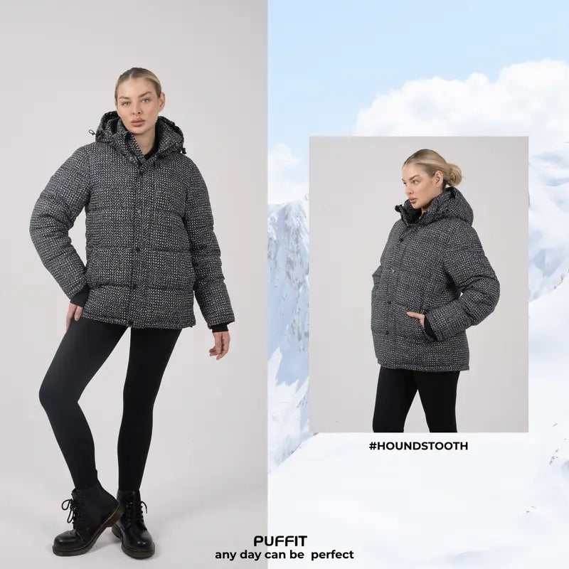 PUFFIT WarmCore Premium Detachable-Hood Puffer Jacket | Classic Lightweight Winter Coat,Windproof,Water-Repellent,Adjustable Drawstring Design,Womenswear,Tops,Outerwear,Long Sleeve,Fall Jacket,2026 Shopping