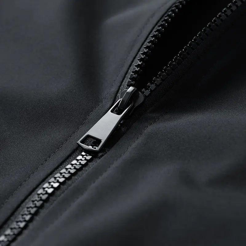 Men's Retro Long-Sleeve Plain Baseball Bomber Jacket - American-Style Lightweight Windproof Waterproof Fitted Streetwear Outerwear, Casual Daily Clothes