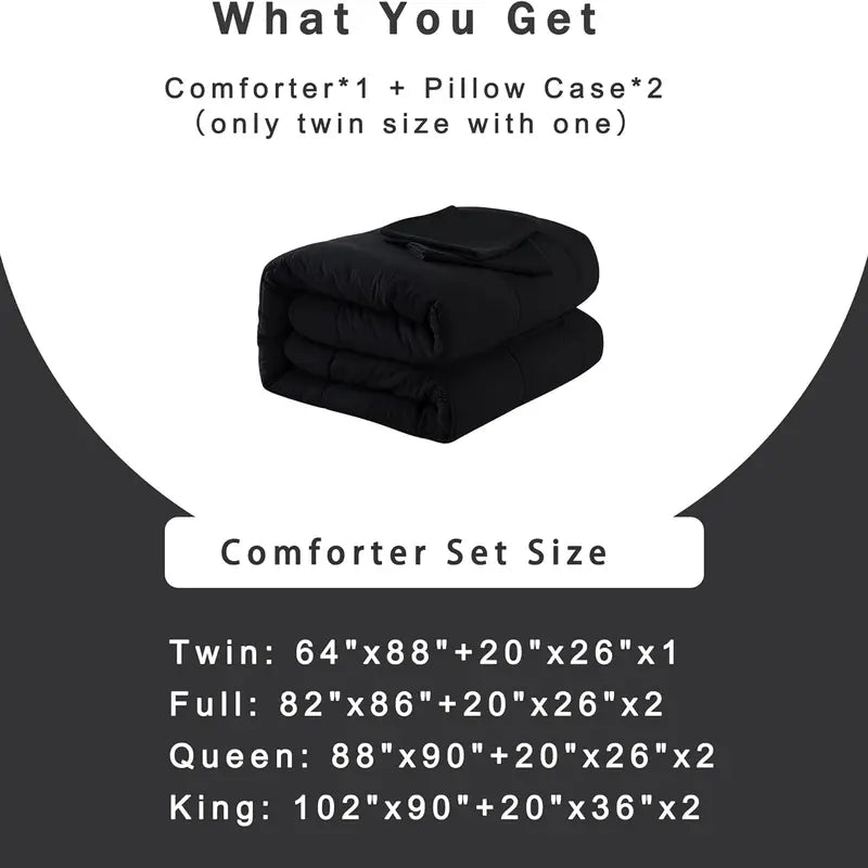 【Sohochic】DOWNCOOL Bedding Sets - 3-Piece All Seasons Down Alternative Comforter Set (2-Piece for Twin Size) with Pillowcase, Summer Turn Up, High-Quality Box Stitching Quilting, Gentle Cold Wash, Comforter Queen Size, Checkered Design