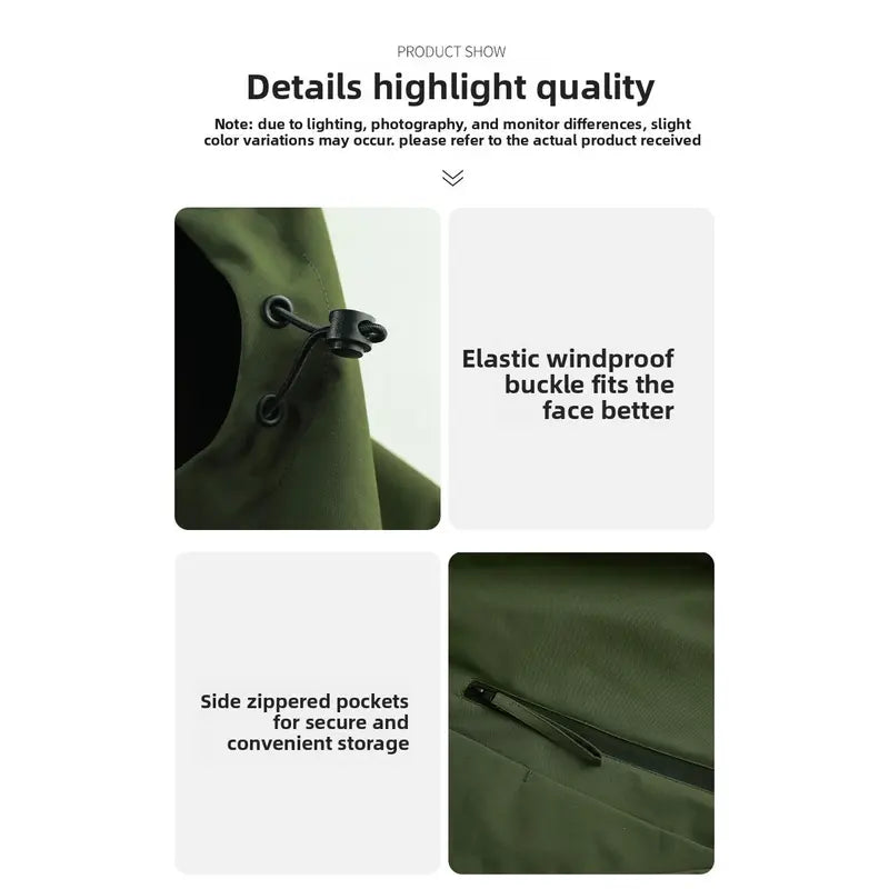 Male Windbreaker Jacket - Lightweight Athletic Techwear Outerwear with Sun Protection, Breathable and Quick Dry, 6-Colors, Hooded, Long Sleeve, Normal Type, Running, Techwear Styling, Uv-Protective wind resistant casual fall, Zip