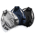 Men's Fitted Solid Color Waterproof Windproof Knit Drawstring Zip-up Hoodie Jacket - Menswear Activewear, Long-Sleeve Casual Top with Zipper Pockets, Outdoor Shield Coat