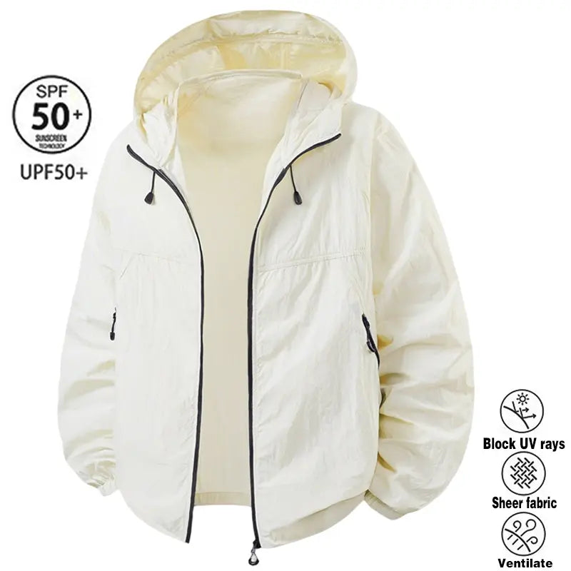 2026 Summer Hooded Sunscreen Clothing Skin Clothes Men's Summer Ultra Thin Breathable Outdoor Fishing Skin Windbreaker Fishing Sunscreen Coat