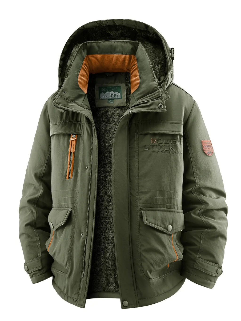 Men's Winter Fleece-Lined Jacket with Hood, Windproof & Waterproof Warm Casual Outerwear, Stylish and Comfortable Design Jacket for Cold Weather