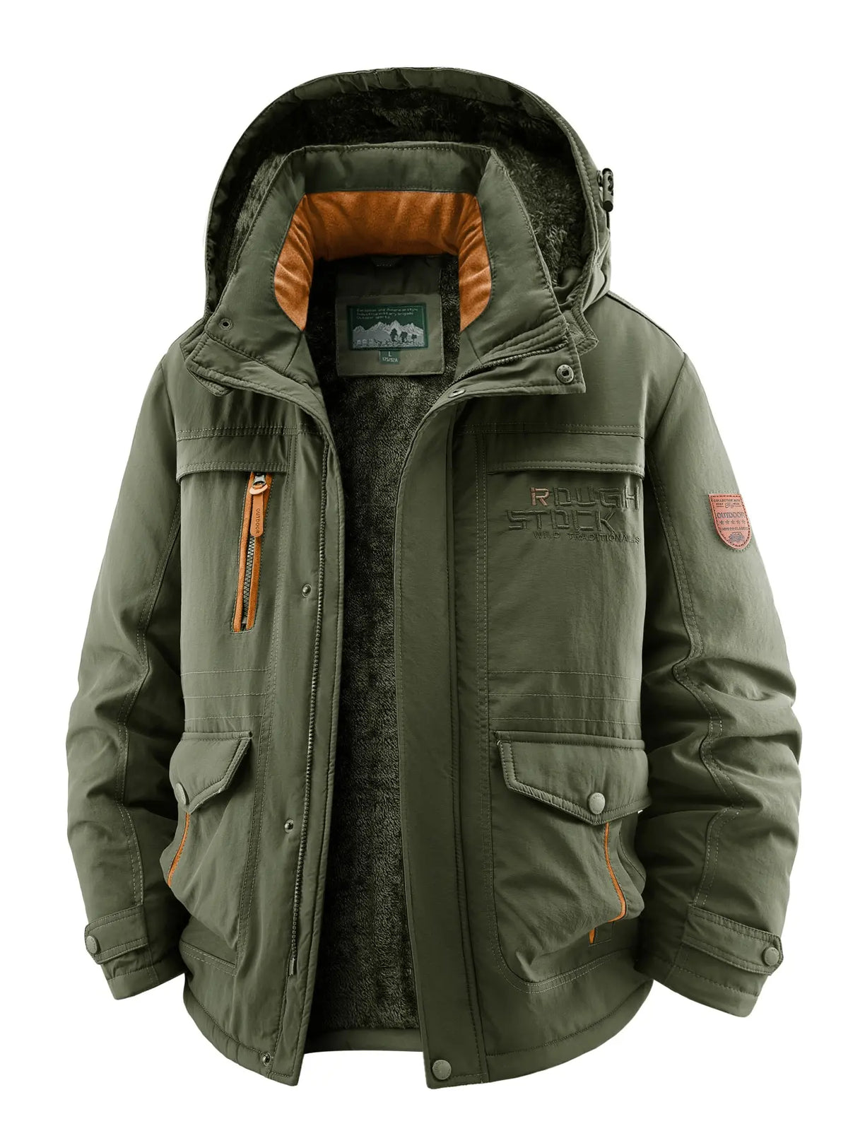 Men's Winter Fleece-Lined Jacket with Hood, Windproof & Waterproof Warm Casual Outerwear, Stylish and Comfortable Design Jacket for Cold Weather