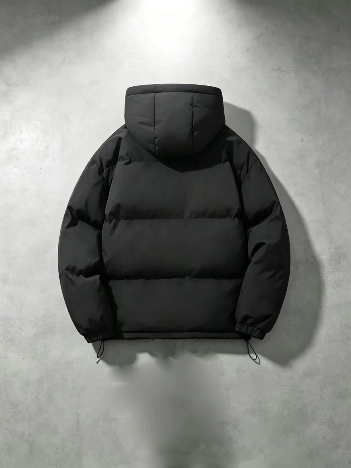 New Men's Hooded Puffer Jacket, Winter Warm Quilted Coat, Daily Commute Casual Loose Fit Windproof Outerwear, Long Sleeve Plain Design