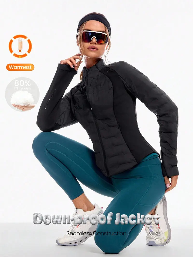 GLOWMODE High Chill Warm Soft Seamless Stretchy Reflective Down-Proof Slim-Fit Puffer Jacket Autumn Winter Outdoor Daily Casual