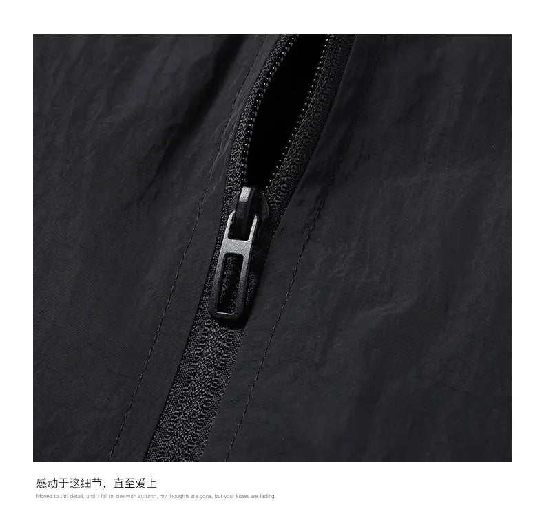 Multi Color Mens Solid Mesh Lined Attached Hood Zip Wind Coat, Light Breathable Windproof Fabric Jacket for Teenagers & Adults Outdoor Sports Daily Activities