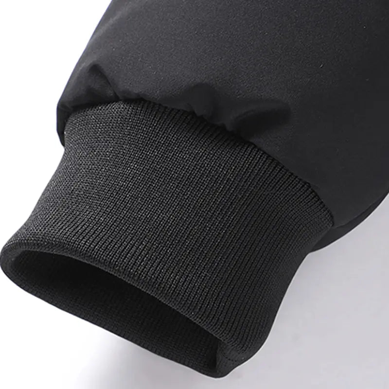 Men's Plain Fitted Long-Sleeve Windproof Stand-Collar Jacket - Zipper Closure, Cold-Weather Outerwear, S Size