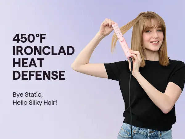Wavytalk Steam Sesh Hair Straightener and Smooth Barrier Heat Protectant Spray Set, Hair Products, Silky Straight Hair