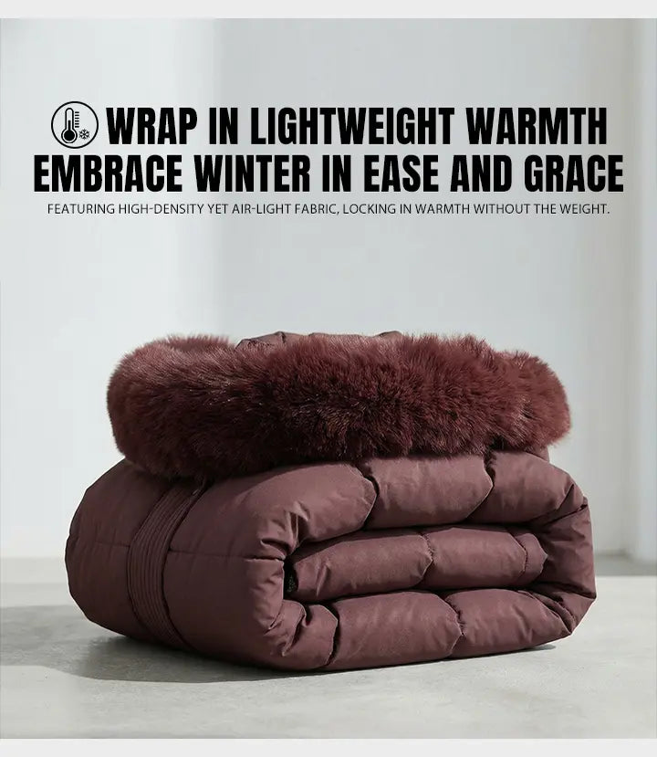 Katch Me Chic (US/CN)Women's Chic Solid Color Fluffy Hooded Zip-Up Belt Decor Cotton Coat, Cozy Outerwear Jacket for Fall & Winter, Classy Long Sleeve Womenswear