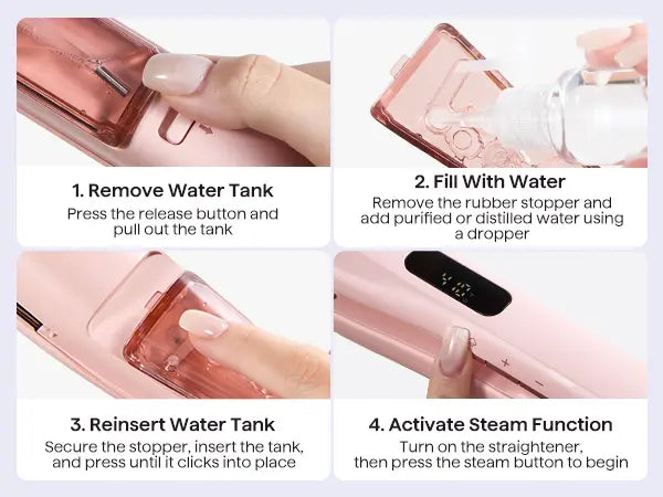 Wavytalk Steam Sesh Hair Straightener and Smooth Barrier Heat Protectant Spray Set, Hair Products, Silky Straight Hair