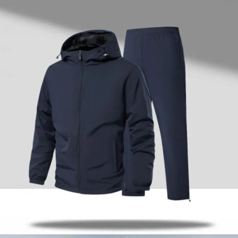 Men’s Unisex 2 Piece Sporty Clothing Set Hooded Long Sleeve Jacket & Below the Ankle Long Pants, Adjustable Hood, Breathable Wind Fabric, Elastic Cuffs, Lightweight Drawstring, All Seasons, for Sport Lover Lifestyle Hiking