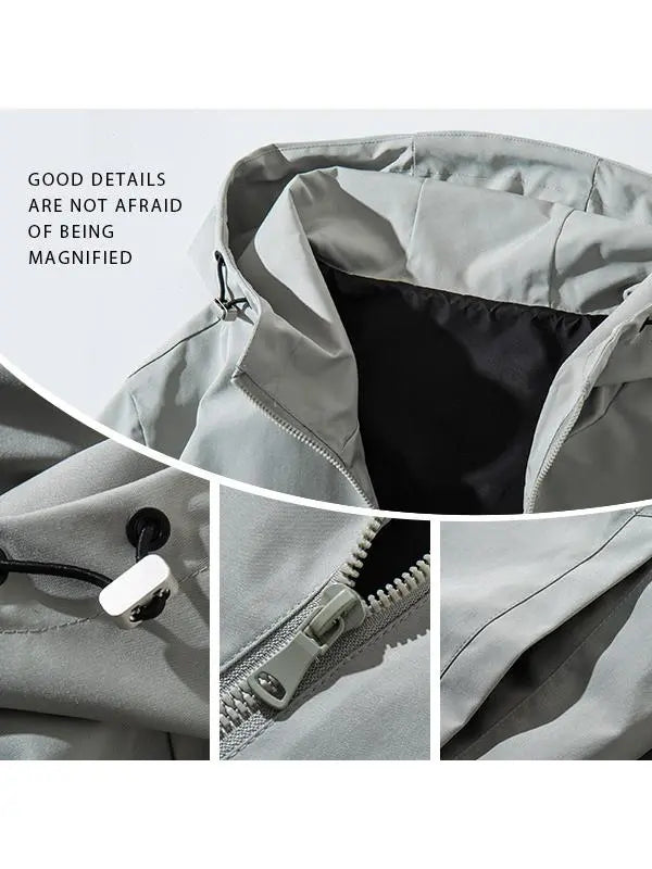 Essential sports jacket for men and women - waterproof, moisture-wicking, breathable, long sleeve - zip-up hood design, suitable for daily leisure and outdoor activities Athleisure Street Fit Loose Casual Athleisure