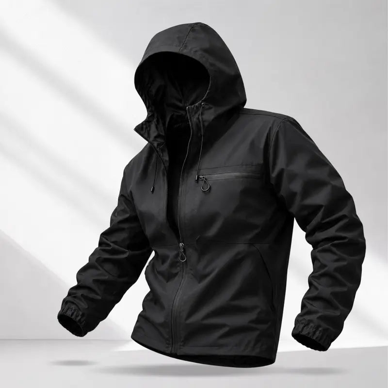 Men’s American-Style Outdoor Functional Lake Green Hooded Jacket | Lightweight Windproof Waterproof Casual Jacket, Stylish Men’s Jacket