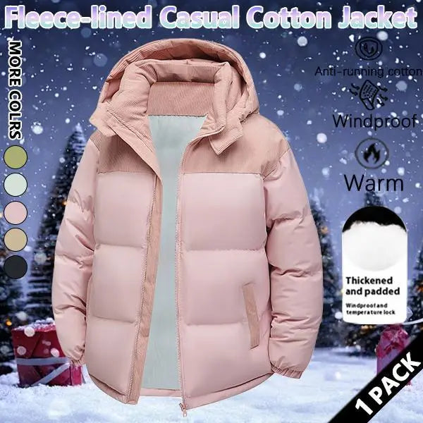 Men's Stylish Woven Color Block Padded Puffer Quilted Coat - Warm Fleece-Lined, Windproof Winter Outerwear with Removable Hood, Casual Jacket