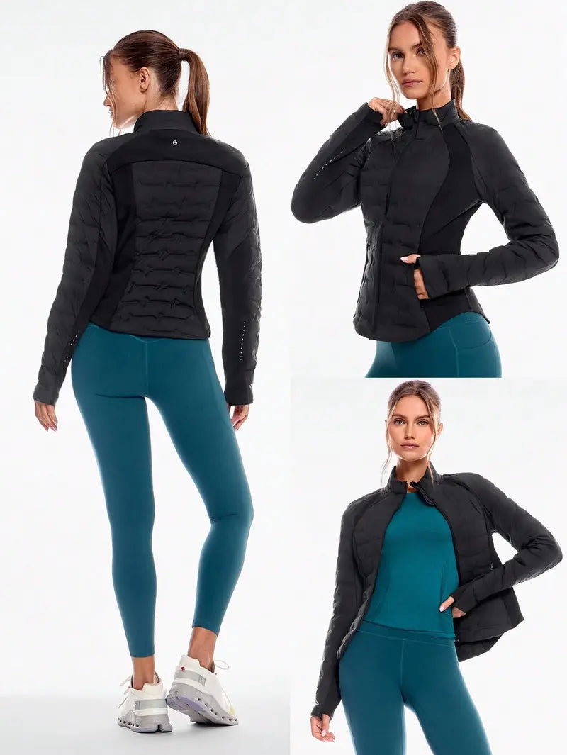 GLOWMODE High Chill Warm Soft Seamless Stretchy Reflective Down-Proof Slim-Fit Puffer Jacket Autumn Winter Outdoor Daily Casual
