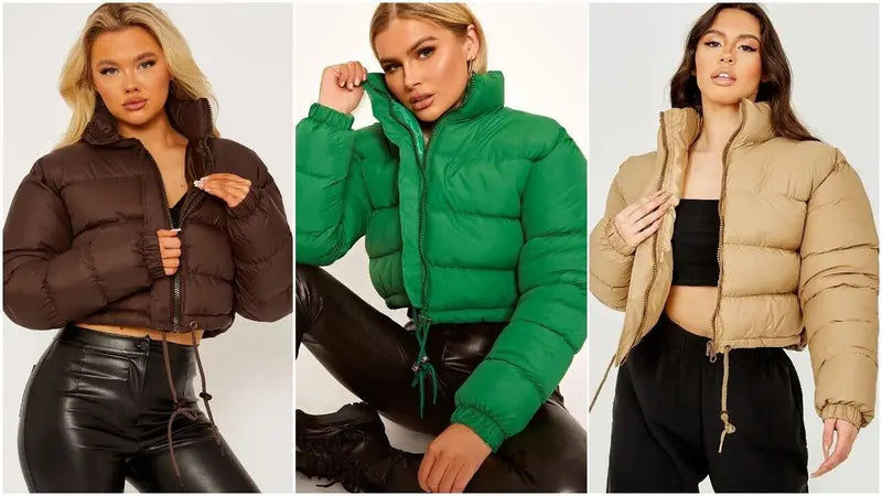 BIGWIG women's short down jacket, zipper thickened quilted short coat, drawstring winter down jacket, autumn and winter cotton jacket, windproof, waterproof and cold-proof cotton jacket, puffer jacket, fashionable zipper stand collar
