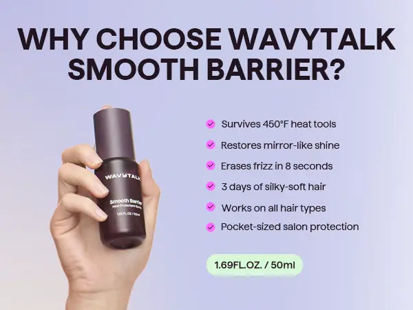 Wavytalk Steam Sesh Hair Straightener and Smooth Barrier Heat Protectant Spray Set, Hair Products, Silky Straight Hair