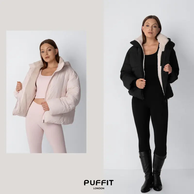 PUFFIT WarmCore Premium Short Puffer Jackets With Removable Hood & Optional Faux Fur Lining,Lady Casual Outerwear Longsleeves Zip Pockets Warm Quilted Coat,Womenswear,Tops,Sport,Fall,Winter,2026 Shopping