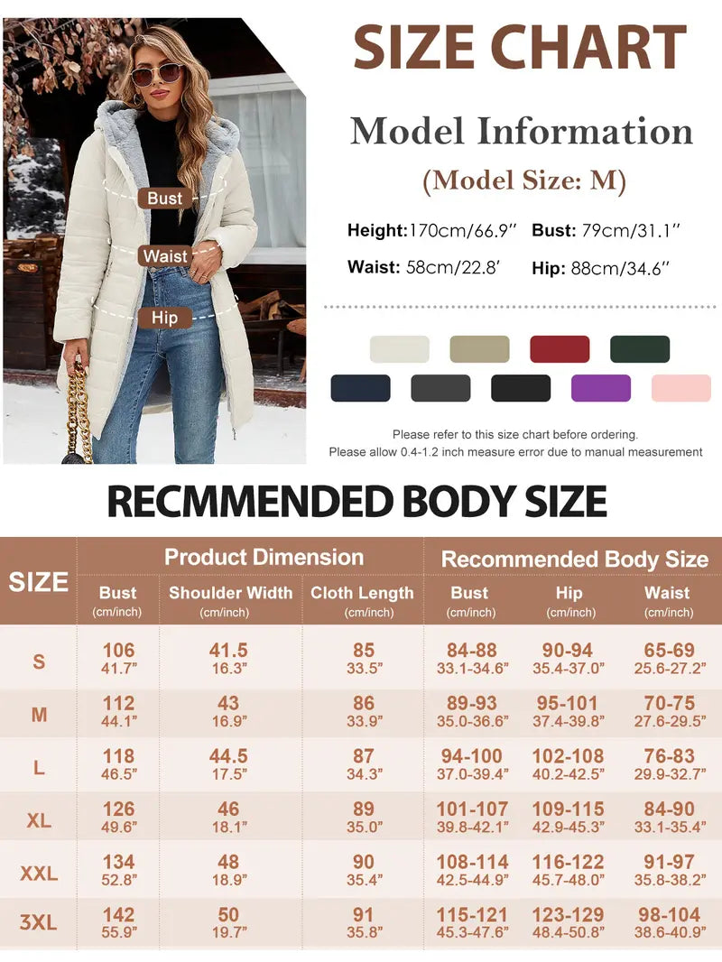 UMIPUBO Women's Long Sleeve Furry Puffer Down Jacket - Windproof, Waterproof, Slim Fit, Adjustable Coat for Commuting, Winter Outfits