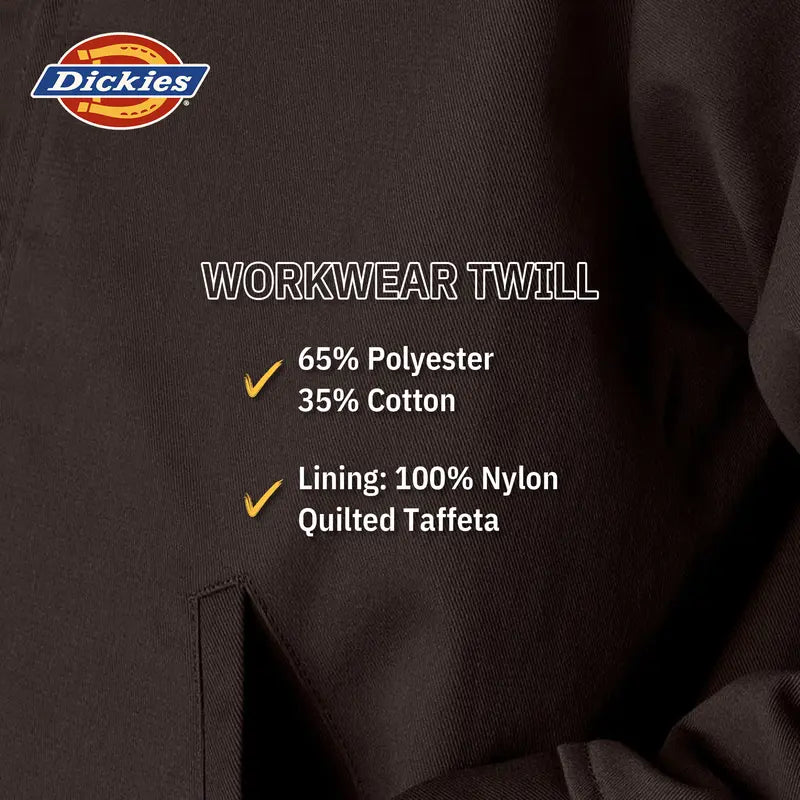 Dickies | TJ15 Insulated Eisenhower Jacket, Full Zip Work Jacket, Full Zip Work Jacket, Men's Workwear, Lightweight Warmth, Wrinkle-Resistant, Stain-Resistant, Easy-Care Finish, Hidden Interior Pocket, Pairs With 874 Pants