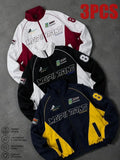 Men’s Thin Windproof Polyester Casual Racing Jacket - Lightweight, Embroidered Fashion Pattern Outerwear, Breathable Sporty Active Urban Moto Men's Jacket, Unisex All-Season Coat, Breathable Jacket