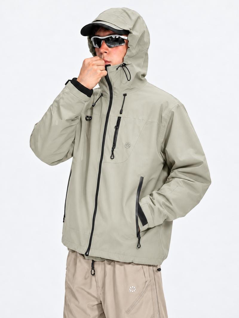 【CREATOR’S PICK】CAONAT Unisex Waterproof Hooded Jacket, Lightweight Outdoor Windbreaker with Zip Pockets, Adjustable Cuffs, Hiking & Casual Rain shell Jacket