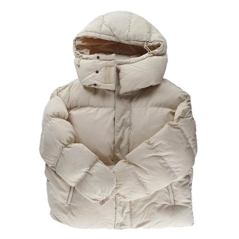 FILA Fundamentals Super Puffer Down Jacket - Unisex Long Sleeve Hooded Warm Modest Outerwear, Plain Casual, Front Zipper, Minimal Ornateness