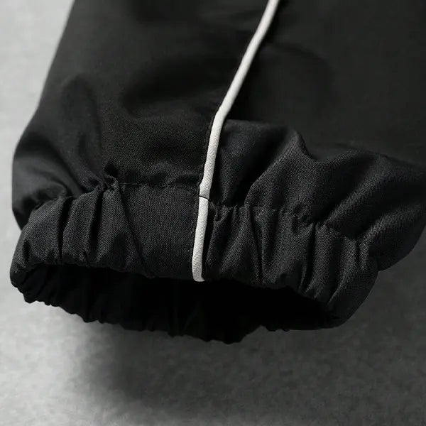 Men's Reflective Lettered 2-Piece Windbreaker Tracksuit - Male Clothing, Drawstring Hood, Elasticated Cuffs, Windproof, Suitable for Spring/Autumn Commuting, Night Running