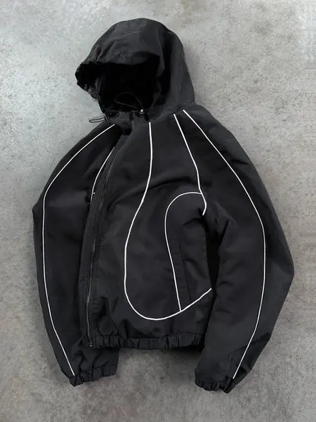 Men's Windproof Waterproof Jacket, Breathable Outdoor Hiking Coat, Foldable Hat Design, Lightweight Durable, All-Weather Use, Outdoor Sports Jacket, Sports Hooded Jacket, Hooded Athletic Coat, Outdoor Wear