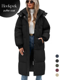【Restocked】HEEKPEK Women's Fashion Puffer Coat, Cozy Quilted Long-Sleeve Zip-Up Hooded Thick Warm Parka with Pockets, Winter Casual Outerwear for Women
