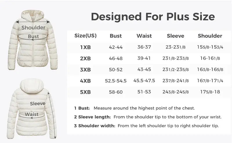 Wantdo 2026 NEW Women's Plus Size Lightweight Puff Style Solid Color Down Jacket - Packable Hooded Long-Sleeve Quilted Winter Coat, Casual Womenswear Gift Idea, Soho Chic, Solid Color Women's Down Jacket, Lightweight Women's Down Jacket