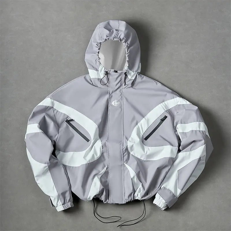Men's zipper jacket hooded, fashionable long-sleeved coat for spring and autumn, streetwear outfits , lightweight windproof outdoor jacket, preppy style menswear. Casual Stylish
